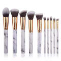 New 10pcs Marble Makeup Brush Color Plastic Particles Transparent Handle Makeup Brush Set